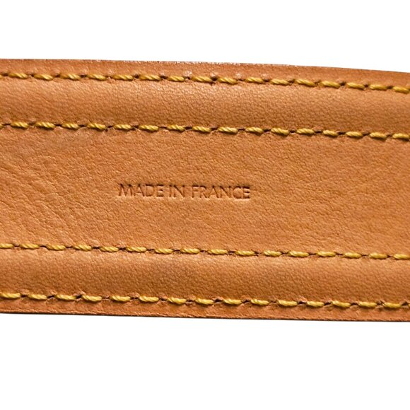 LOUIS VUITTON Vachetta Monogram Leather Belt Tan Size US Waist 25-28\